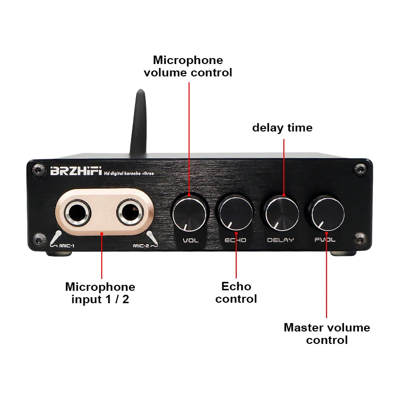 中華製プリアンプ　BRZHiFi BRZHIFI OF1B Home BT5.0 Karaoke Preamp with Tuning Knob – BrzHifi