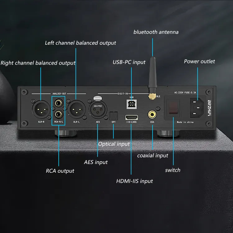 echo1 BRZ HIFI DAC ES9038Q2M 2個搭載 BRZHIFI Dual Core ES9038 DSD512 QCC5125 BT5.0 Hifi DAC